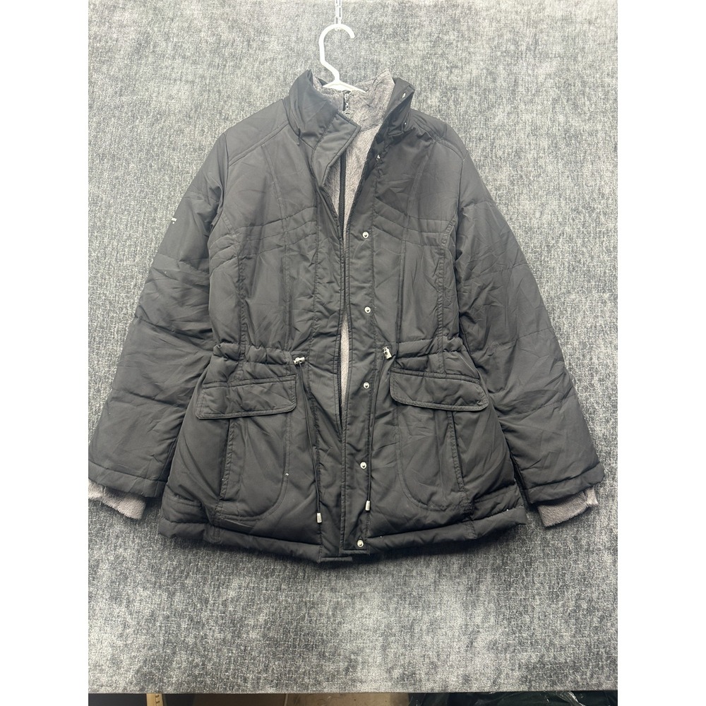 Free‎ Country Power Down Series Puffer Jacket Womens Medium Black Snap Front